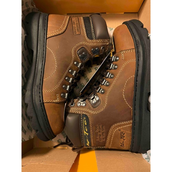 Ad Tec Women's Steel Toe Work Boots Brown Crazy Horse Leather Size 7.5, NIB - Picture 10 of 12